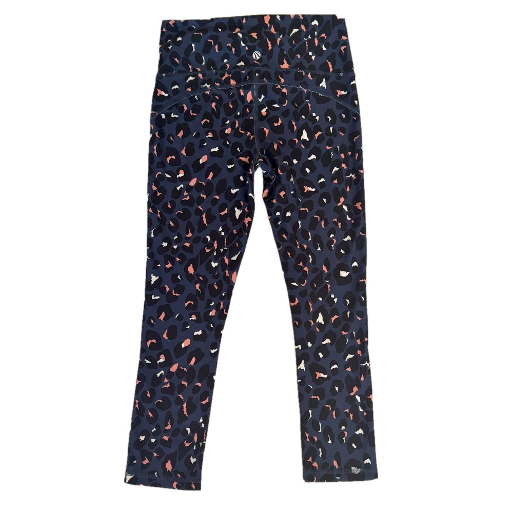 Marika Sport Leggings Navy Blue Peach Leopard Size Small 4-6 - Picture 2 of 7
